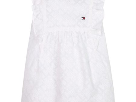 Tommy Hilfiger Baby Striped Dress White For Cheap