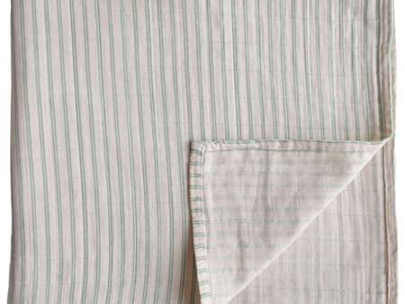 Mushie Swaddle Sage Stripe Online Sale