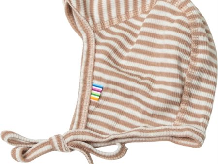 Joha Wool Silk Light Brown Stripe Baby Helmet Online now