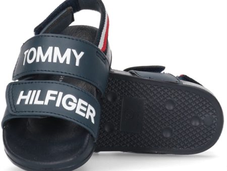 Tommy Hilfiger Logo Velcro Sandal Blue Fashion