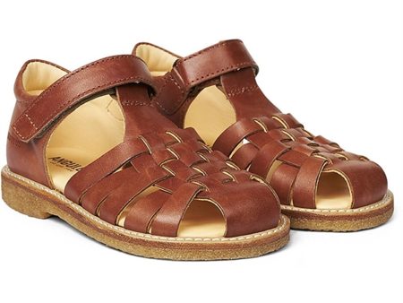 Angulus Sandal W. Braid And Velcro Tan For Discount