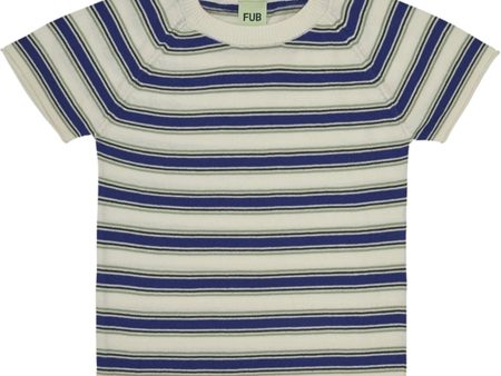 FUB Multi Striped T-Shirt Ecru Cobolt Online Sale