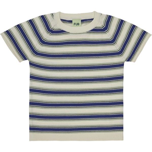 FUB Multi Striped T-Shirt Ecru Cobolt Online Sale