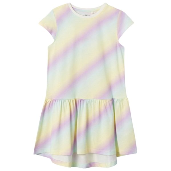 Name it White Alyssum Rainbow AOP Vigga Dress Online Sale