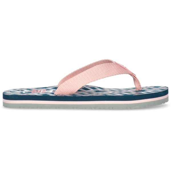 Tommy Hilfiger Logo Flip Flop Blue Pink Fashion