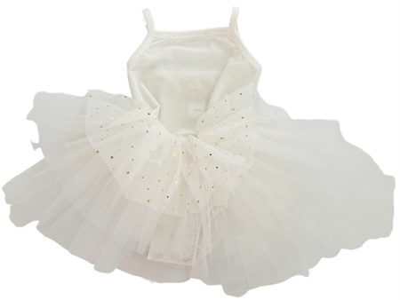 Dolly by Le Petit Tom Velvet Leotard With Tulle Tutu Dress Off White Discount