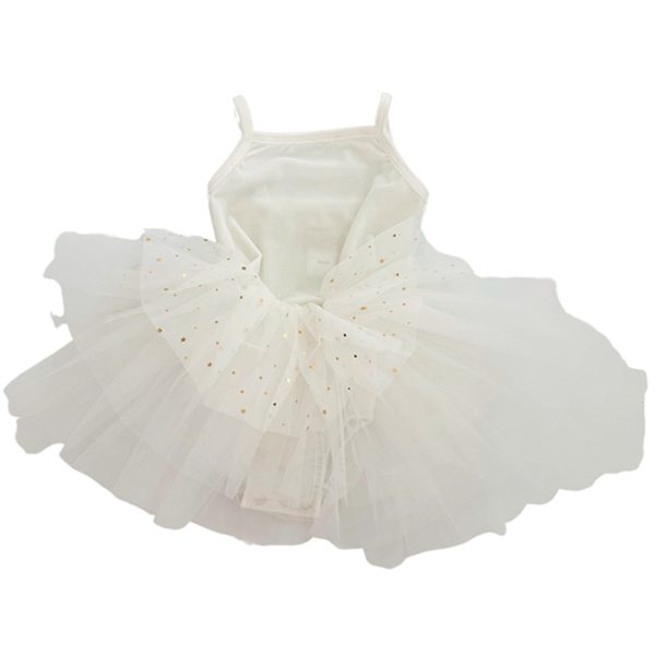 Dolly by Le Petit Tom Velvet Leotard With Tulle Tutu Dress Off White Discount