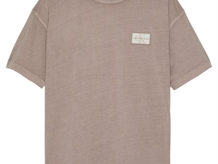 Calvin Klein Badge Mineral Dye T-Shirt Shitake For Discount