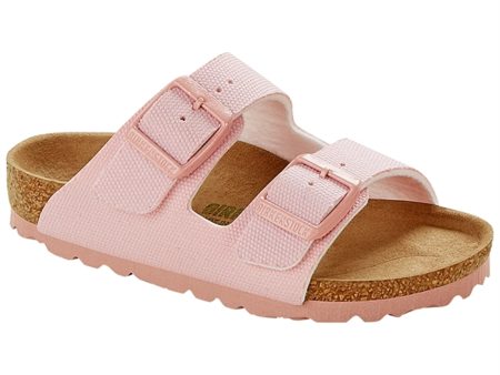 Birkenstock Arizona Kids TEX Canvas Soft Pink Sandals For Cheap