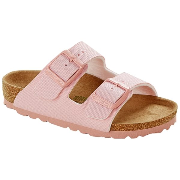 Birkenstock Arizona Kids TEX Canvas Soft Pink Sandals For Cheap