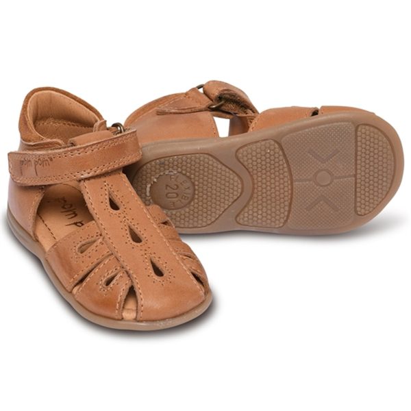 Pom Pom Starter Sandal Drop Velcro Camel Online