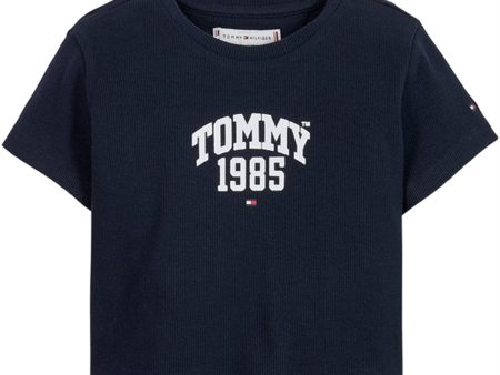 Tommy Hilfiger Tommy Varsity Rib T-shirt Desert Sky Cheap