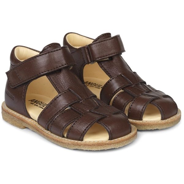 Angulus Begynder Sandal W. Velcro Dark Brown Discount