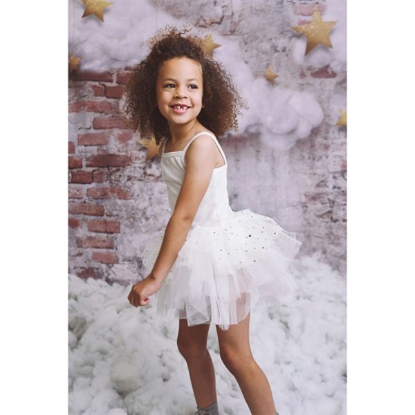 Dolly by Le Petit Tom Velvet Leotard With Tulle Tutu Dress Off White Discount