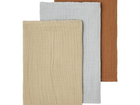 Lil Atelier Harbor Mist Isley Muslin Cloths 3-pack Sale