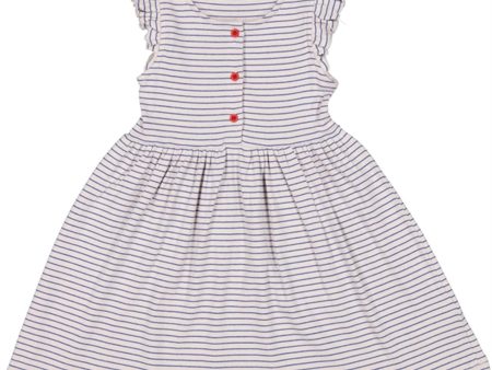 MarMar Modal Rib Space Blue Stripe Dova Frill Dress Online Hot Sale