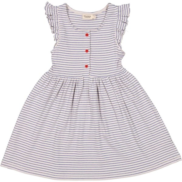 MarMar Modal Rib Space Blue Stripe Dova Frill Dress Online Hot Sale