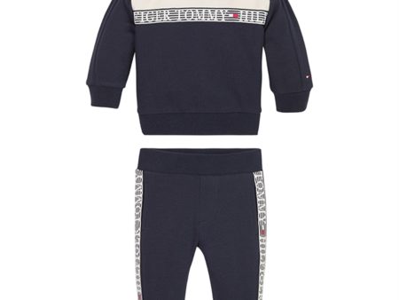 Tommy Hilfiger Baby Tape Crewneck Set Desert Sky Cheap