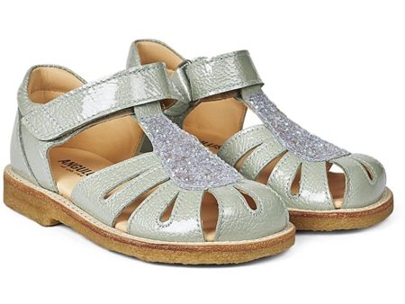 Angulus Sandal W. Velcro Mint Mint glitter Fashion