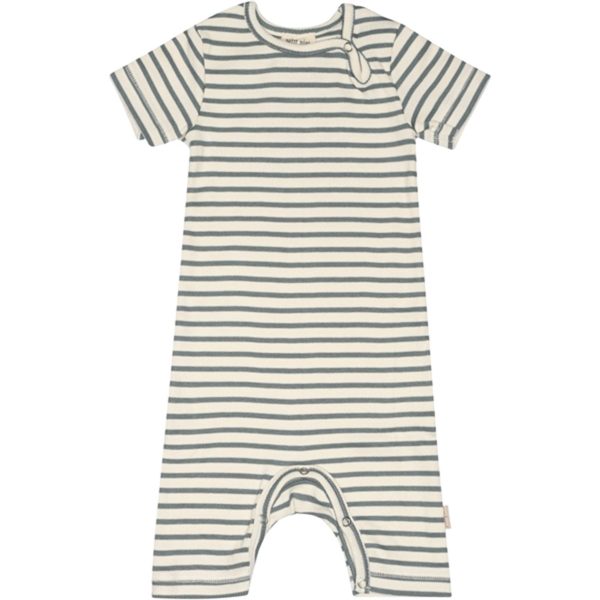 Petit Piao Light Petrol Offwhite Jumpsuit S S Modal Striped Online now