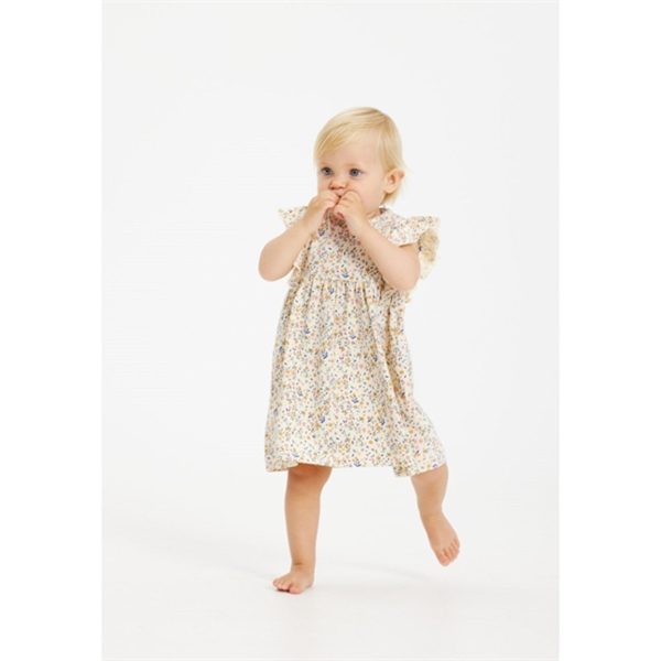 THE NEW Siblings White Swan Tiny Flower AOP Geraldine Dress For Cheap