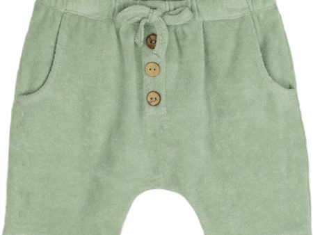 Fliink Dusty Green Teddy Shorts on Sale