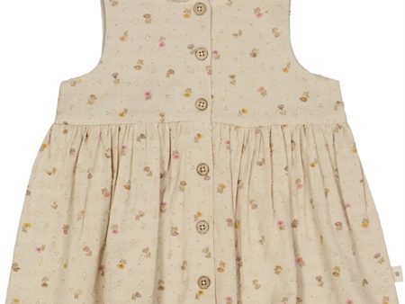 Wheat Fossil Flowers Dot Josephine Dress For Cheap