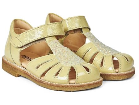 Angulus Sandal W. Velcro Light Yellow Light Yellow Glitter For Sale