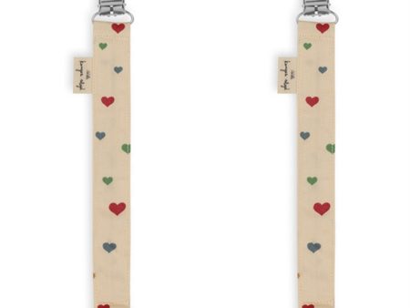 Konges Sløjd Pacifier Strap 2-pack Multi Hearts For Sale