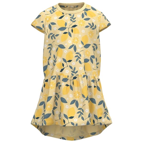 Name it Double Cream Lemon AOP Vigga Dress Online Hot Sale