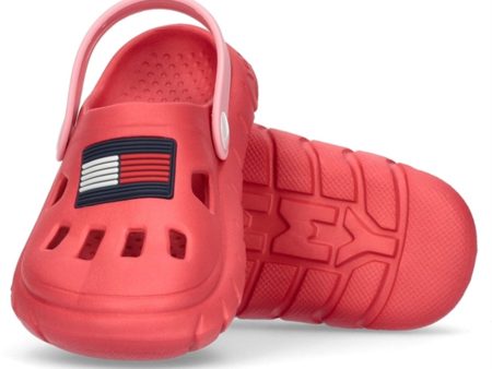 Tommy Hilfiger Flag Comfy Sandal Fuchsia Pink Hot on Sale