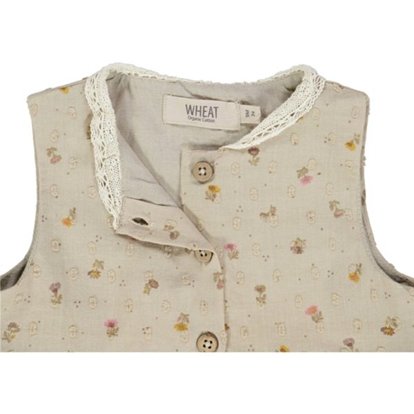 Wheat Fossil Flowers Dot Josephine Dress For Cheap