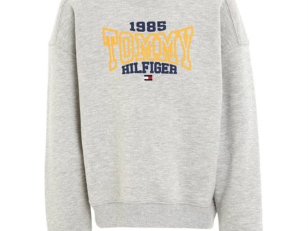 Tommy Hilfiger Tommy 1985 Varsity Sweatshirt New Light Grey Heather For Sale