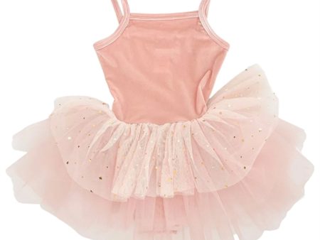 Dolly by Le Petit Tom Velvet Leotard With Tulle Tutu Dress Ballet Pink For Cheap