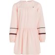 Tommy Hilfiger Global Stripe Tape Detail Dress Pink Crystal Supply