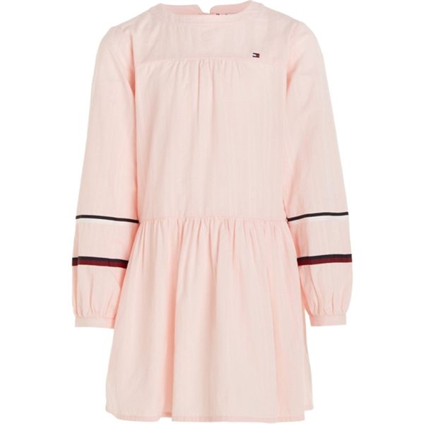 Tommy Hilfiger Global Stripe Tape Detail Dress Pink Crystal Supply