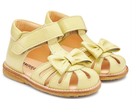 Angulus Starter Sandal W. Bow And Velcro Light Yellow Supply