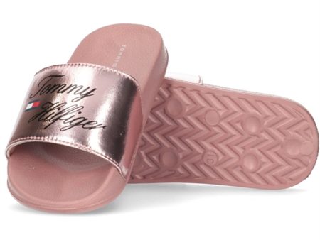 Tommy Hilfiger Logo Pool Slide Rose Gold Online