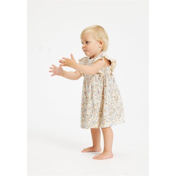 THE NEW Siblings White Swan Tiny Flower AOP Geraldine Dress For Cheap