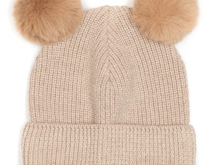 Huttelihut Big Plys Hat Fakefur Camel Pompom For Cheap